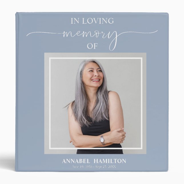 Calligraphy Photo Memorial Remembrance Books  3 Ring Binder (Front)