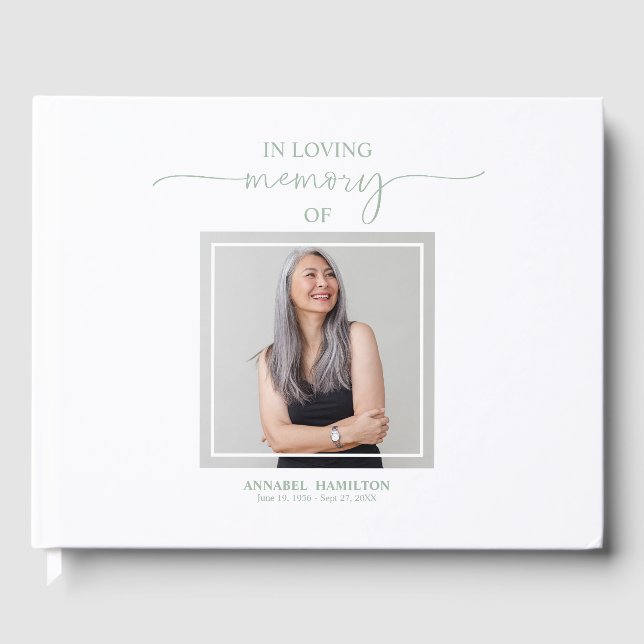 Calligraphy Photo Memorial Remembrance Guest Book (Front)
