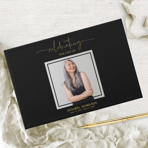 Calligraphy Photo Memorial Remembrance Guest Book