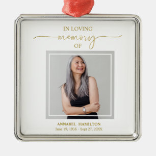 Calligraphy Photo Memorial Remembrance Metal Ornament