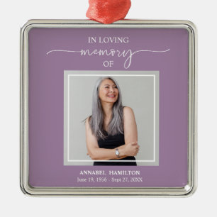 Calligraphy Photo Memorial Remembrance Metal Ornament