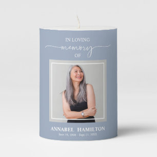 Calligraphy Photo Memorial Remembrance Pillar Cand Candle