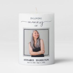 Calligraphy Photo Memorial Remembrance Pillar Cand Candle