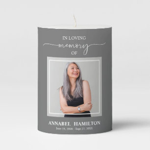 Calligraphy Photo Memorial Remembrance Pillar Cand Candle