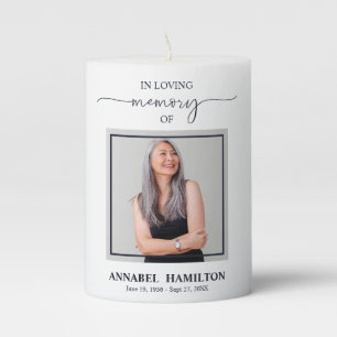 Calligraphy Photo Memorial Remembrance Pillar Cand Pillar Candle