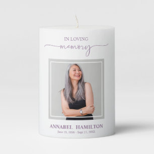 Calligraphy Photo Memorial Remembrance Pillar Cand Pillar Candle