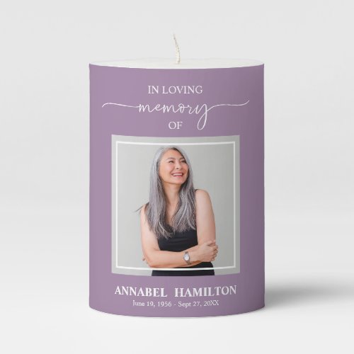 Calligraphy Photo Memorial Remembrance Pillar Candle