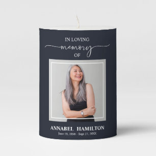 Calligraphy Photo Memorial Remembrance Pillar Candle