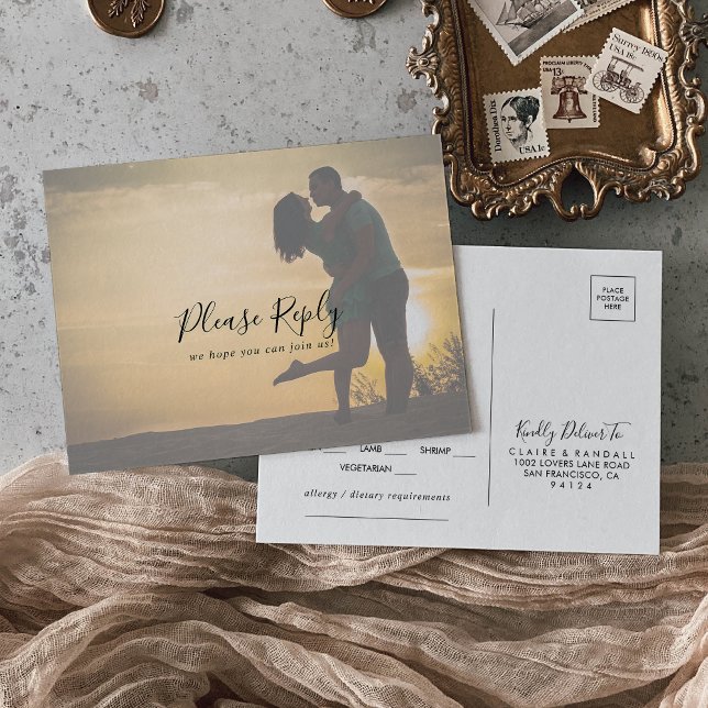 Calligraphy Photo Menu Choice RSVP  (Creator Uploaded)