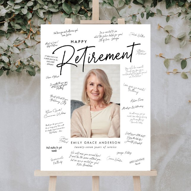 Calligraphy Photo Retirement Party Guest Signature Foam Board (Creator Uploaded)