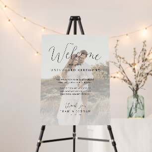 Calligraphy Photo Unplugged Wedding Ceremony Sign