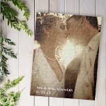 Calligraphy Photo Wedding Thank You Ombre  Jigsaw Puzzle<br><div class="desc">This design may be personalized in the area provided by changing the photo and/or text. Or it can be customized by clicking Personalize this Template and then choosing the click to customize further option and delete or change the color of the background, add text, change the text color or style,...</div>