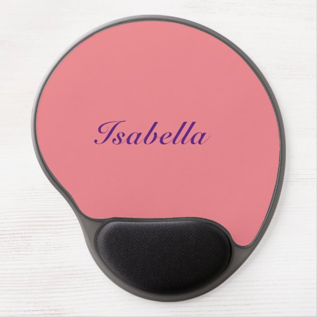 Calligraphy Plain Simple Pink Professional Modern Gel Mouse Pad (Front)