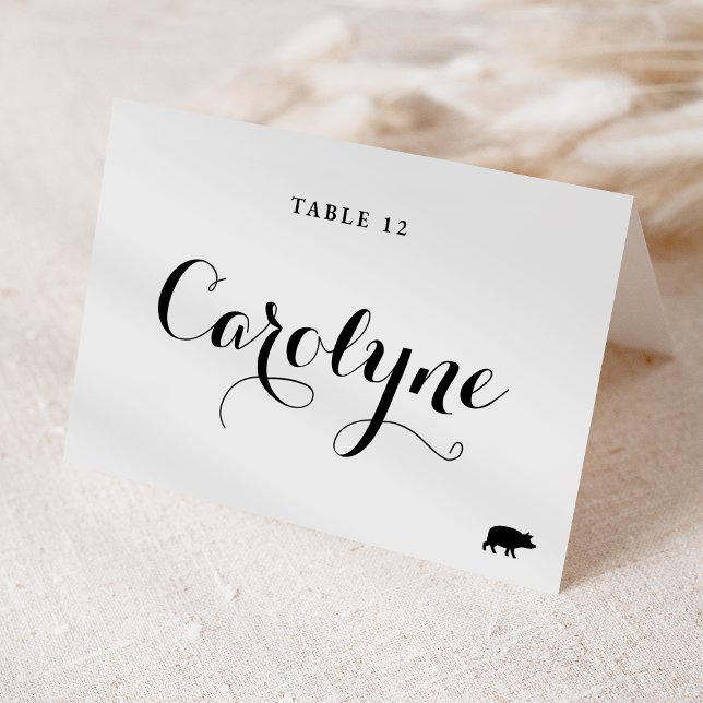 Calligraphy Pork Meal Choice Wedding Place Card (Creator Uploaded)