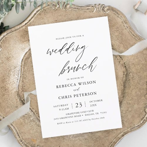 Calligraphy Post Wedding Brunch Invitation