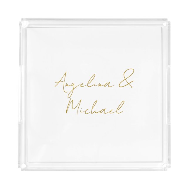 Calligraphy Professional Elegant Gold Color Acrylic Tray (Front)