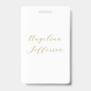 Calligraphy Professional Elegant Gold Color Badge