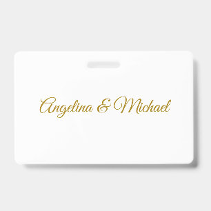 Calligraphy Professional Elegant Gold Color Badge