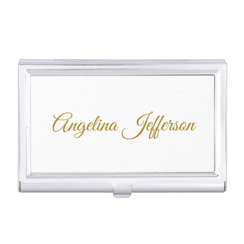 Calligraphy Professional Elegant Gold Color Business Card Case