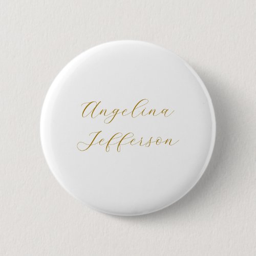 Calligraphy Professional Elegant Gold Color Button