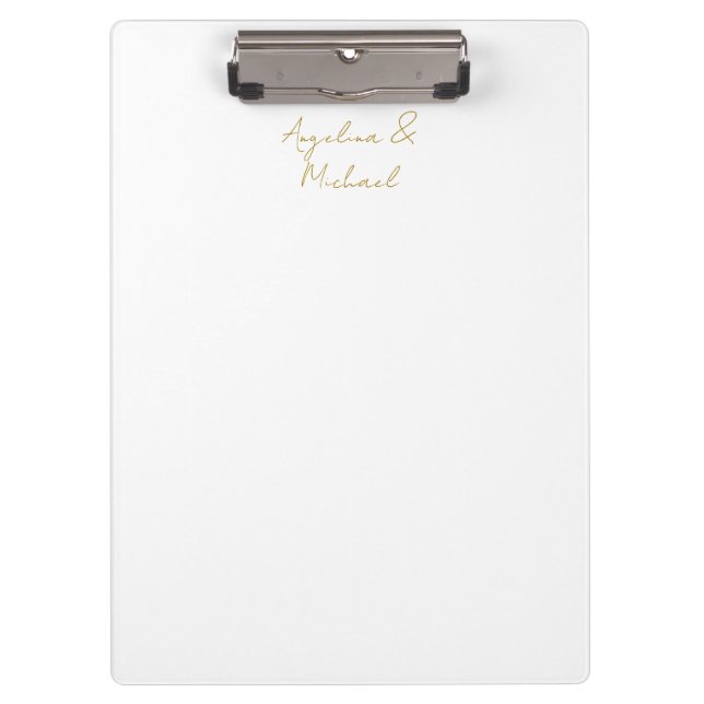 Calligraphy Professional Elegant Gold Color Clipboard (Front)