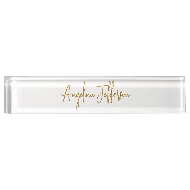 Calligraphy Professional Elegant Gold Color Desk Name Plate (Front)