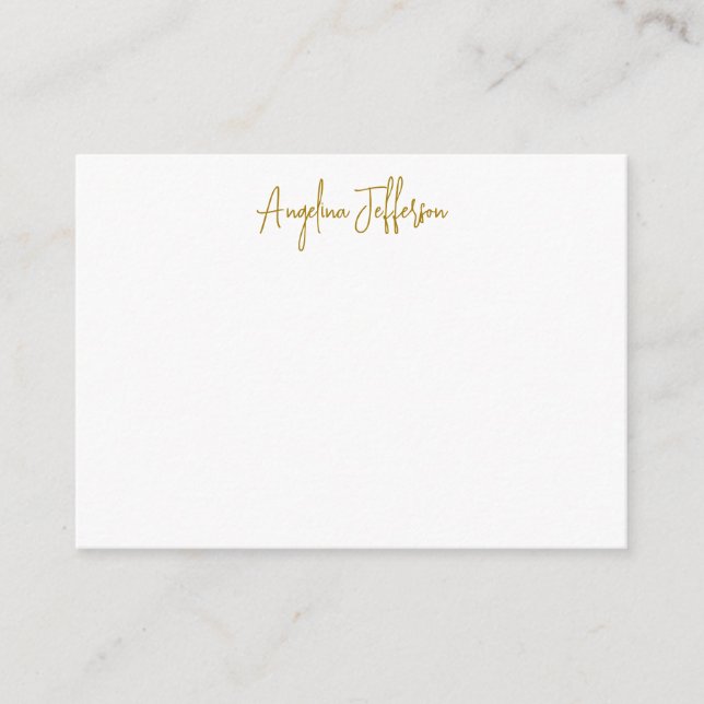 Calligraphy Professional Elegant Gold Color Enclosure Card (Front)