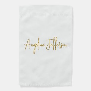 Calligraphy Professional Elegant Gold Color Garden Flag