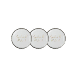 Calligraphy Professional Elegant Gold Color Golf Ball Marker