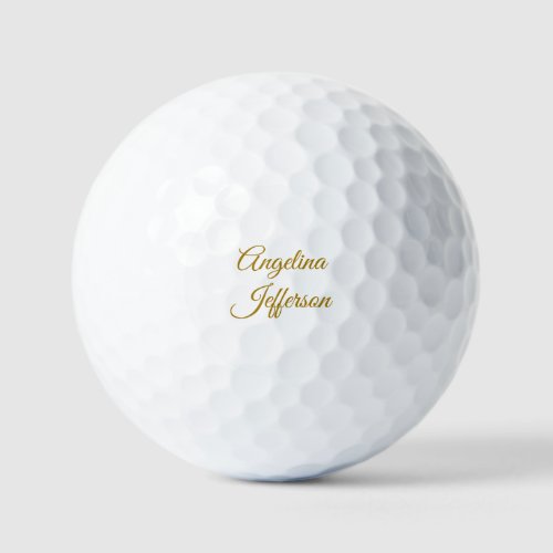 Calligraphy Professional Elegant Gold Color Golf Balls