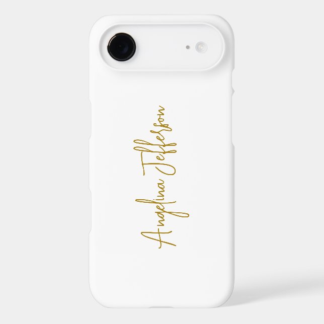 Calligraphy Professional Elegant Gold Color iPhone Case (Back)