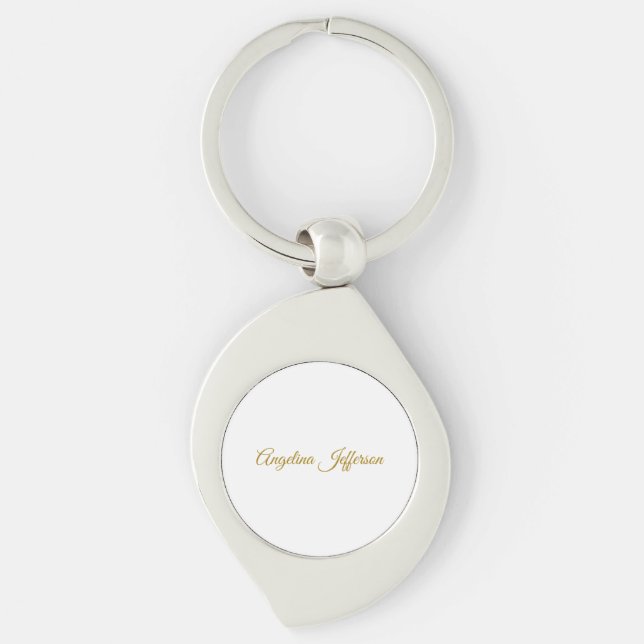 Calligraphy Professional Elegant Gold Color Keychain (Front)