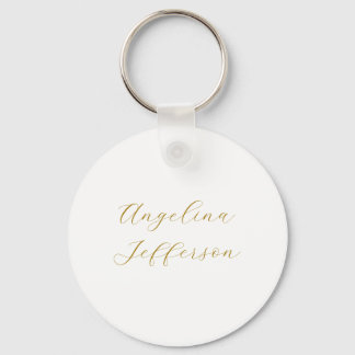 Calligraphy Professional Elegant Gold Color Keychain