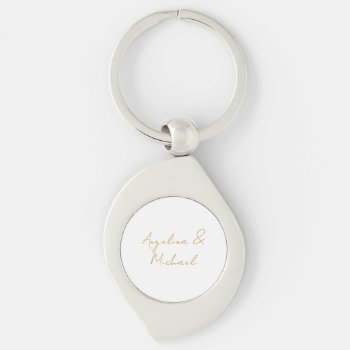 Calligraphy Professional Elegant Gold Color Keychain by made_in_atlantis at Zazzle