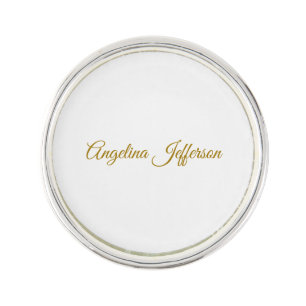 Calligraphy Professional Elegant Gold Color Lapel Pin