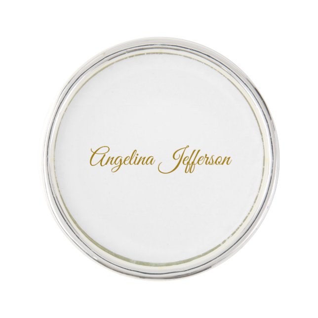 Calligraphy Professional Elegant Gold Color Lapel Pin (Front)