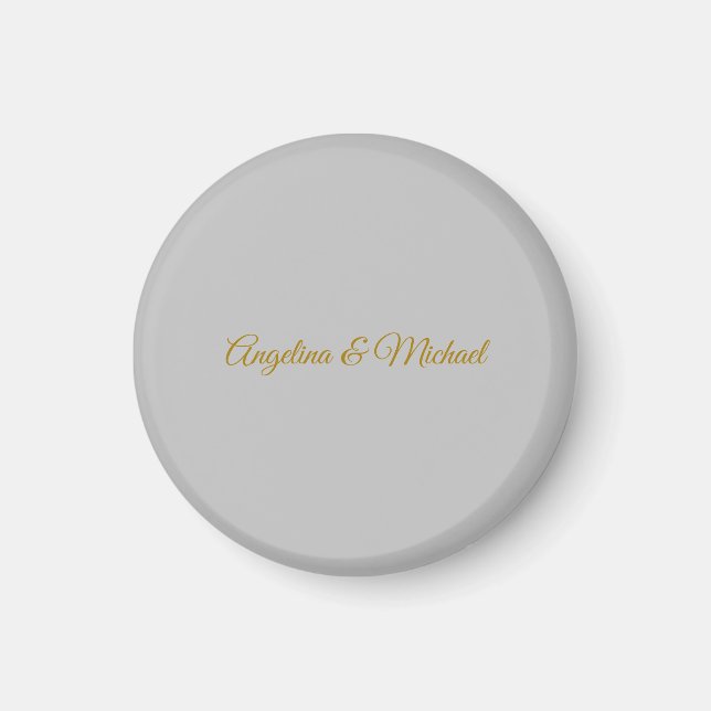 Calligraphy Professional Elegant Gold Color Magnet (Front)