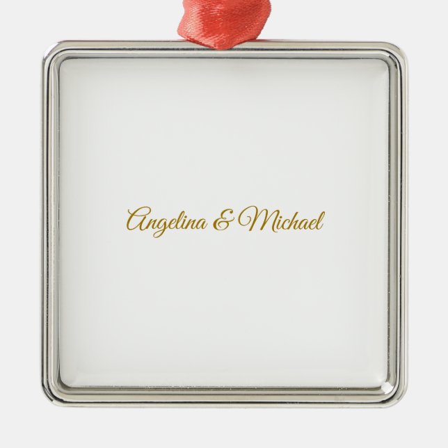 Calligraphy Professional Elegant Gold Color Metal Ornament (Front)