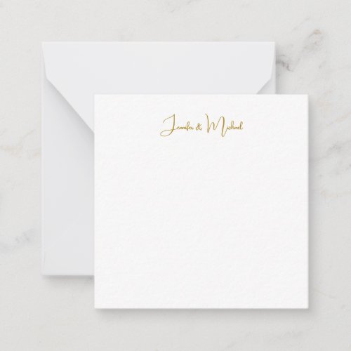 Calligraphy Professional Elegant Gold Color Names Note Card