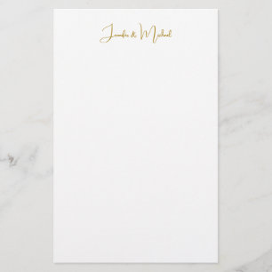 Calligraphy Professional Elegant Gold Color Names Stationery