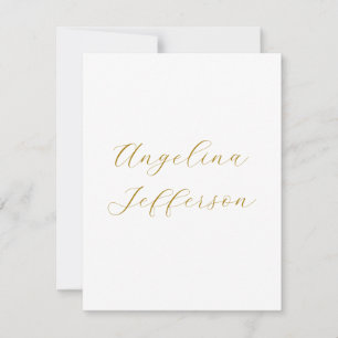 Calligraphy Professional Elegant Gold Color Note Card