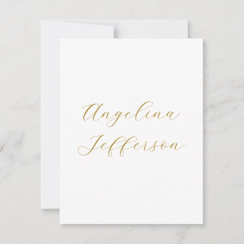 Calligraphy Professional Elegant Gold Color Note Card