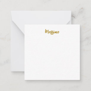 Calligraphy Professional Elegant Gold Color Note Card