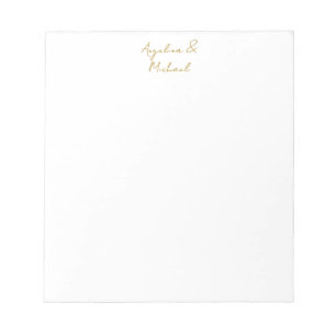 Calligraphy Professional Elegant Gold Color Notepad