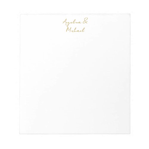 Calligraphy Professional Elegant Gold Color Notepad