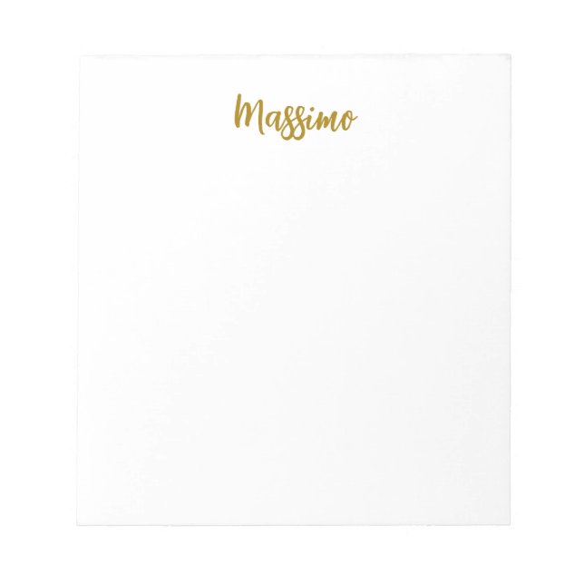 Calligraphy Professional Elegant Gold Color Notepad (Front)