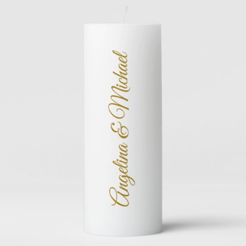 Calligraphy Professional Elegant Gold Color Pillar Candle