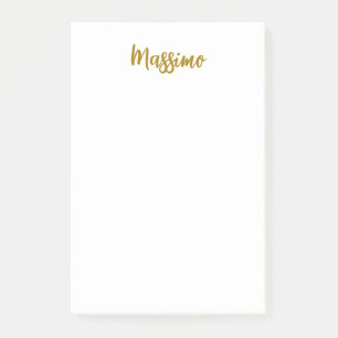 Calligraphy Professional Elegant Gold Color Post-it Notes