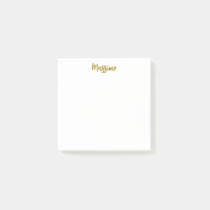 Calligraphy Professional Elegant Gold Color Post-it Notes