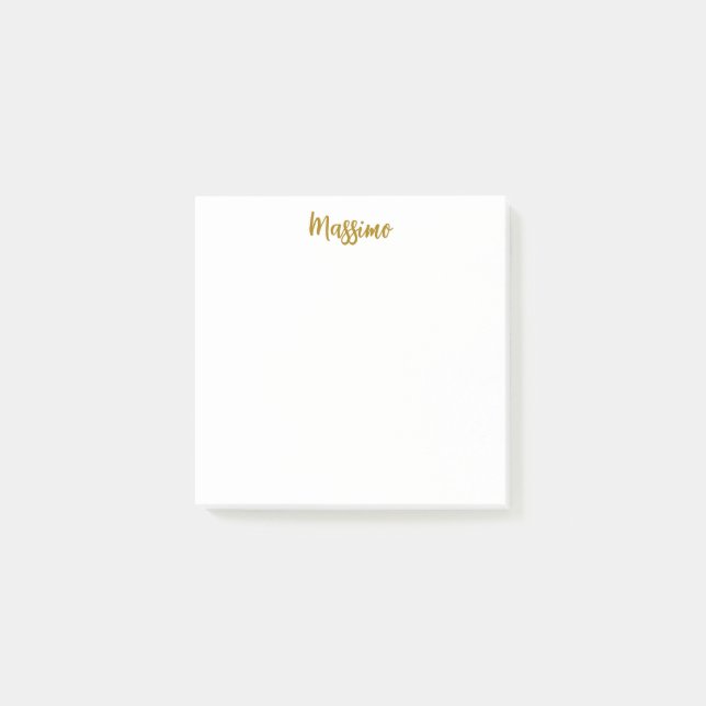Calligraphy Professional Elegant Gold Color Post-it Notes (Front)